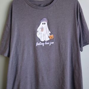 Gray Womens Buc-ee's Things She Loves Brand Ghost Graphic Tee Halloween